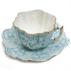 Early 20th century Foley tea service for twelve designed by Charles Wileman, comprising twelve teacups, twelve saucers, eleven side plates, two serving plates and a cream jug