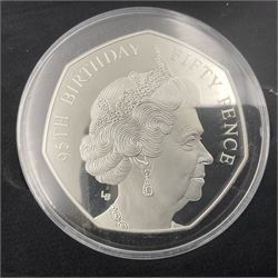Queen Elizabeth II Isle of Man 2021 'Her Majesty The Queen's 95th Birthday' silver proof five ounce supersize fifty pence coin, cased with certificate