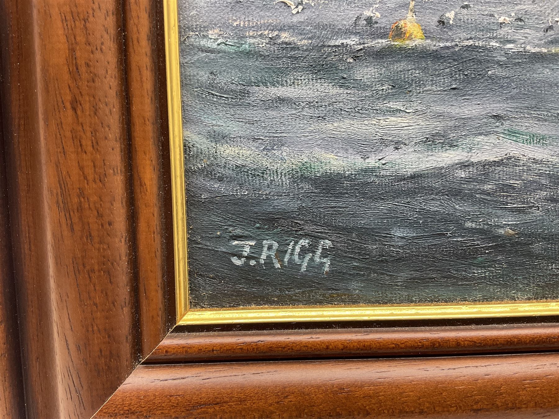 Jack Rigg (British 1927-): Kirkcaldy Trawler off the Coast, oil on board signed 29cm x 39cm