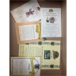 A group of Ringtons novelty teapots, comprising The Ringtons Van teapot, Maurice Delivery Man teapot, Millenium Celebration teapot, the Tea Merchant teapot, and Tea Time teapot, each with certificate, together with a Ringtons novelty money box.  