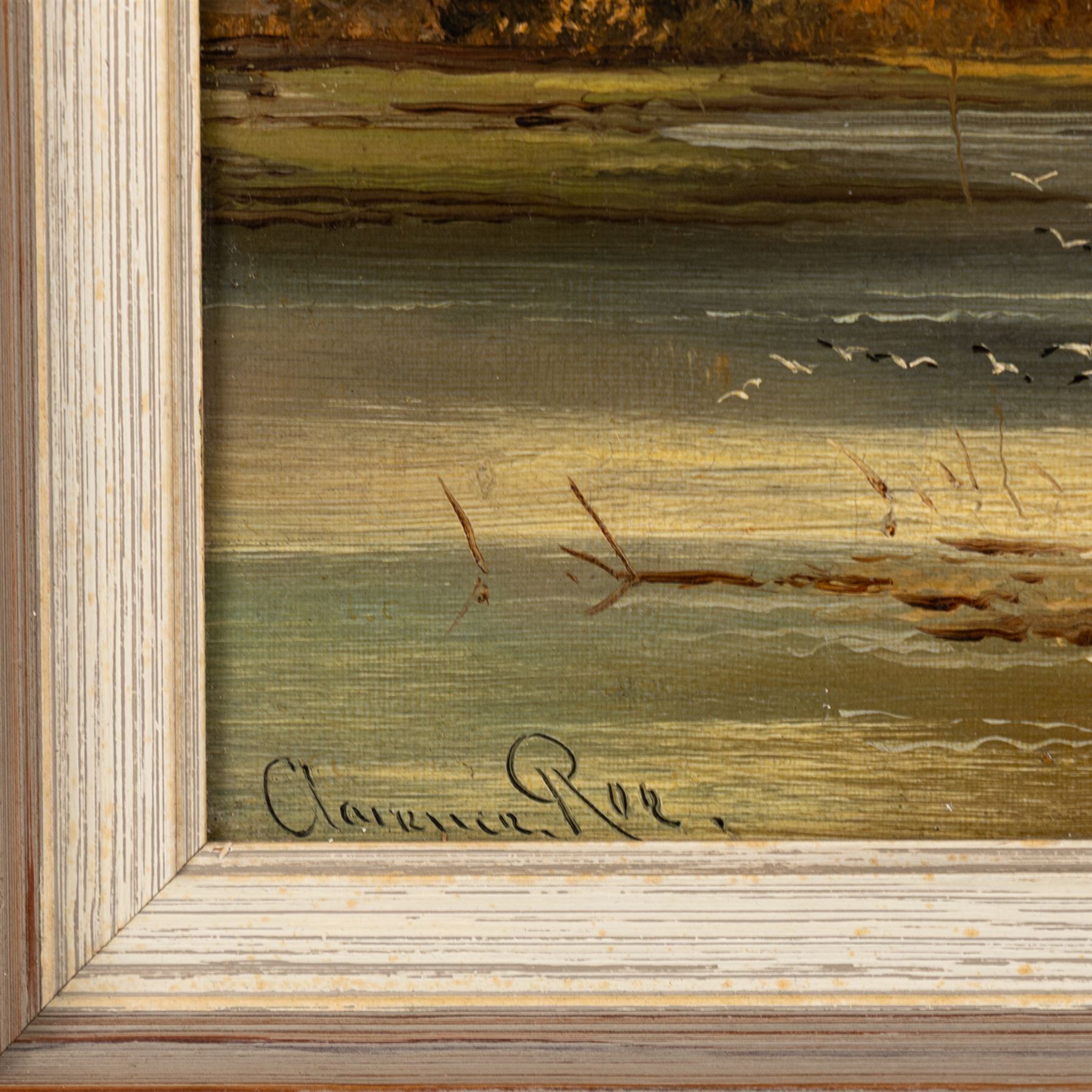 Clarence Henry Roe (British 1850-1909): Stag by a Highland Loch, oil on canvas signed 29cm x 44cm