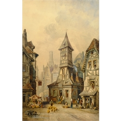Charles James Keats (British 19th century): 'Bruges', watercolour signed, titled and dated 1885, 49cm x 31cm