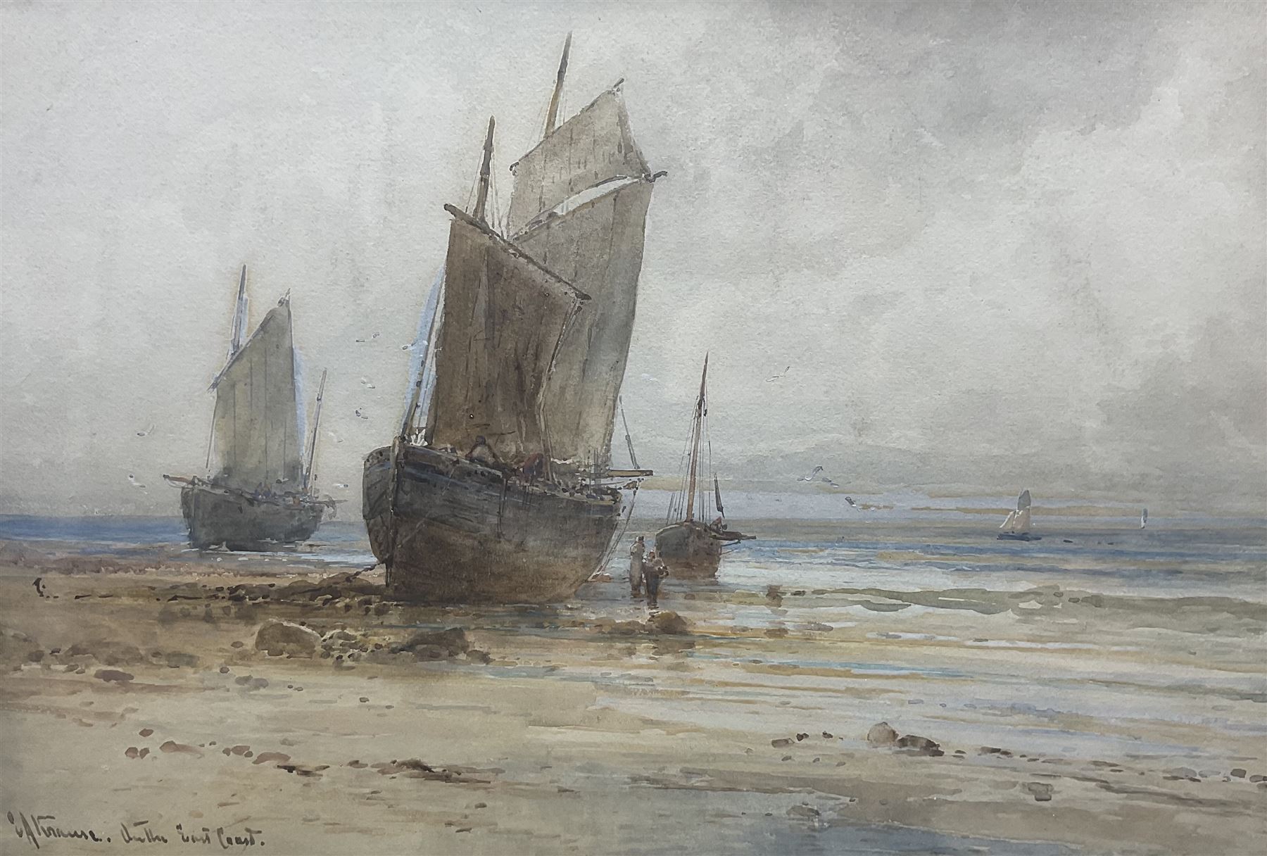 Emil Axel Krause (German/Danish 1871-1945): 'On the East Coast', watercolour signed and titled 24cm x 36cm