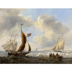 John Wilson Carmichael (British 1799-1868): Off the Dutch Coast, oil on canvas signed and dated 1846, 31cm x 39cm