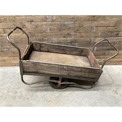 Vintage metal and wooden trolley cart