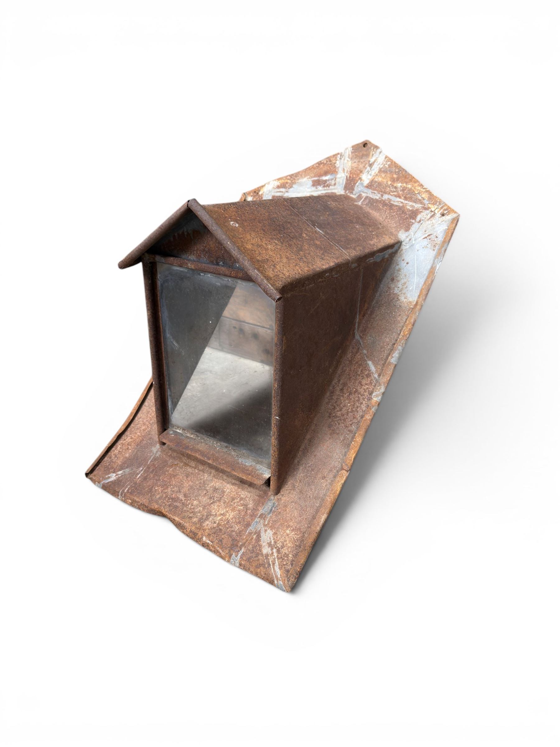 Pair of metal sloping roof lanterns with glazed windows