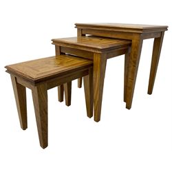 Hardwood nest of three tables 