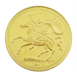 Queen Elizabeth II Isle of Man 1977 gold full sovereign coin
