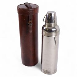 American Thermos Bottle Co. No. 6, chrome thermos with removable cup and cork stopper, con...