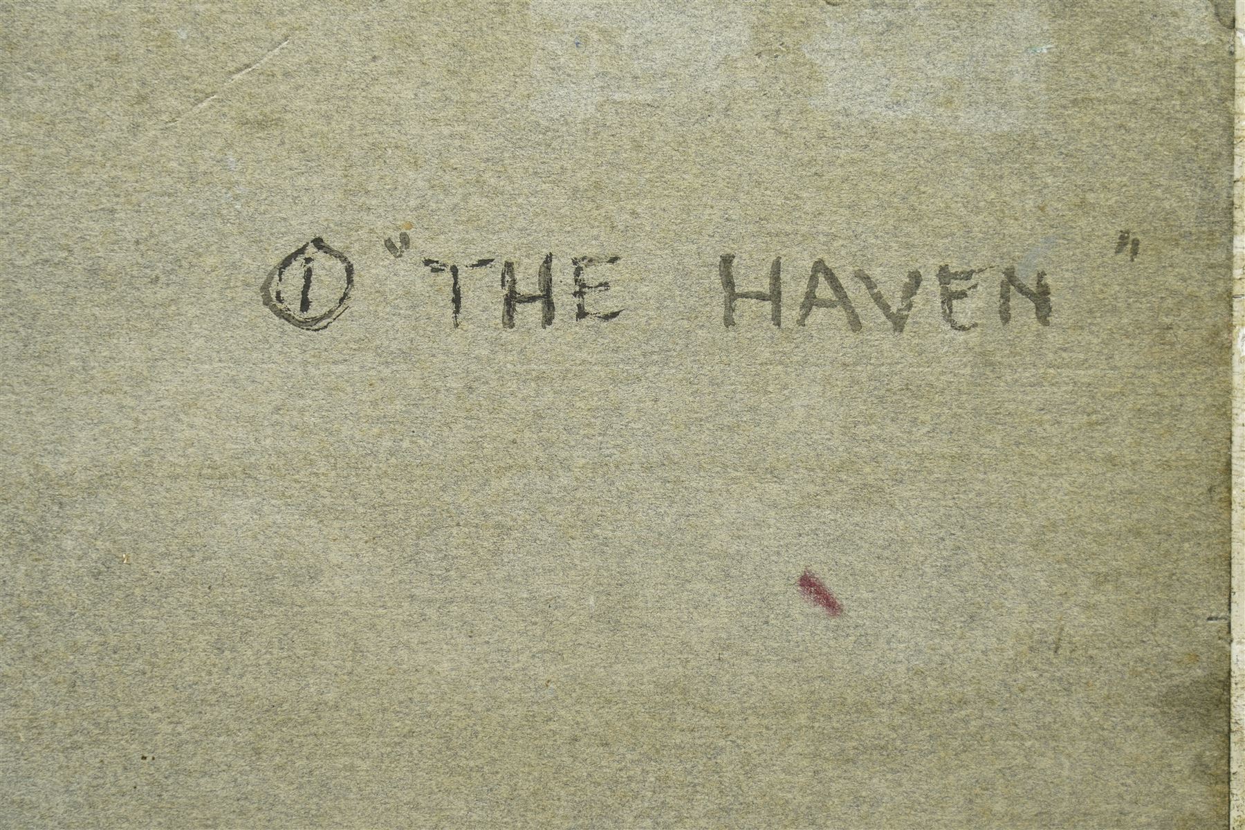 Ronald Morton (British 1918-): 'The Haven', oil on canvas laid on board, titled and inscribed verso 52cm x 68cm