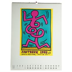 After Keith Haring (American 1958-1990): 'Club DV8 - San Francisco', colour print pub. c.1987, 49cm x 39cm; together with 'The Posters of Keith Haring 1993 Calendar' (2) (unframed)