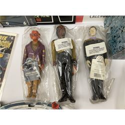 Quantity of Star Trek memorabilia and promotional merchandise including action figures, calendars, mobile kit, collector's fact cards, models etc; many in original packaging