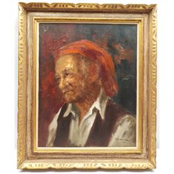 Cerrou (Italian early 20th century): Bust Portrait of a Man, oil on canvas signed 50cm x 40cm