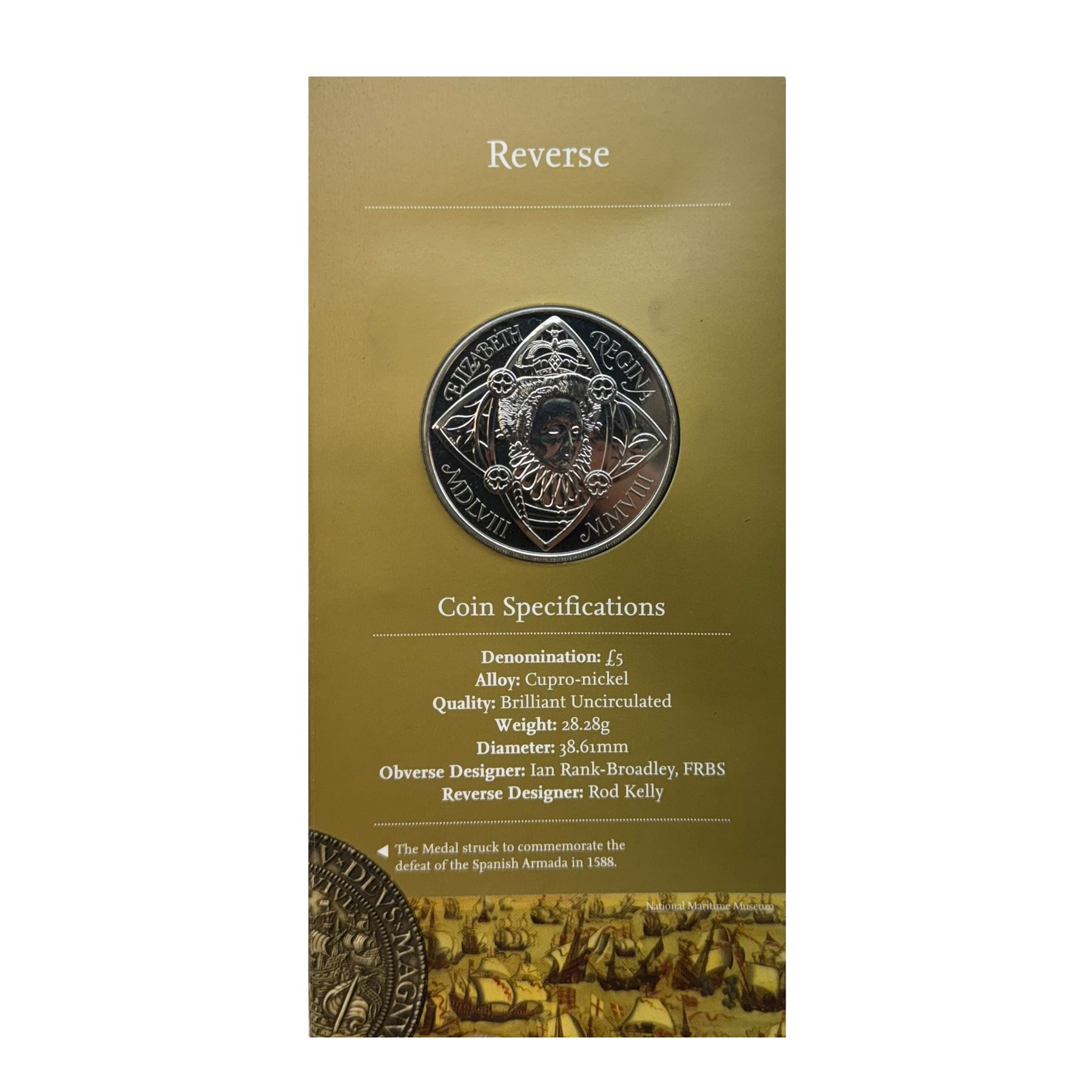 Six The Royal Mint United Kingdom uncirculated coins or sets, comprising  2008 'Queen Elizabeth I' five pounds, 2010 twelve coins, 2012 'Definitive' eight coins, 2013 'Definitive' eight coins, 2014 'Definitive' eight coins and 2015 'The Fourth Circulating Coinage Portrait Final Edition' eight coins, all in card folders