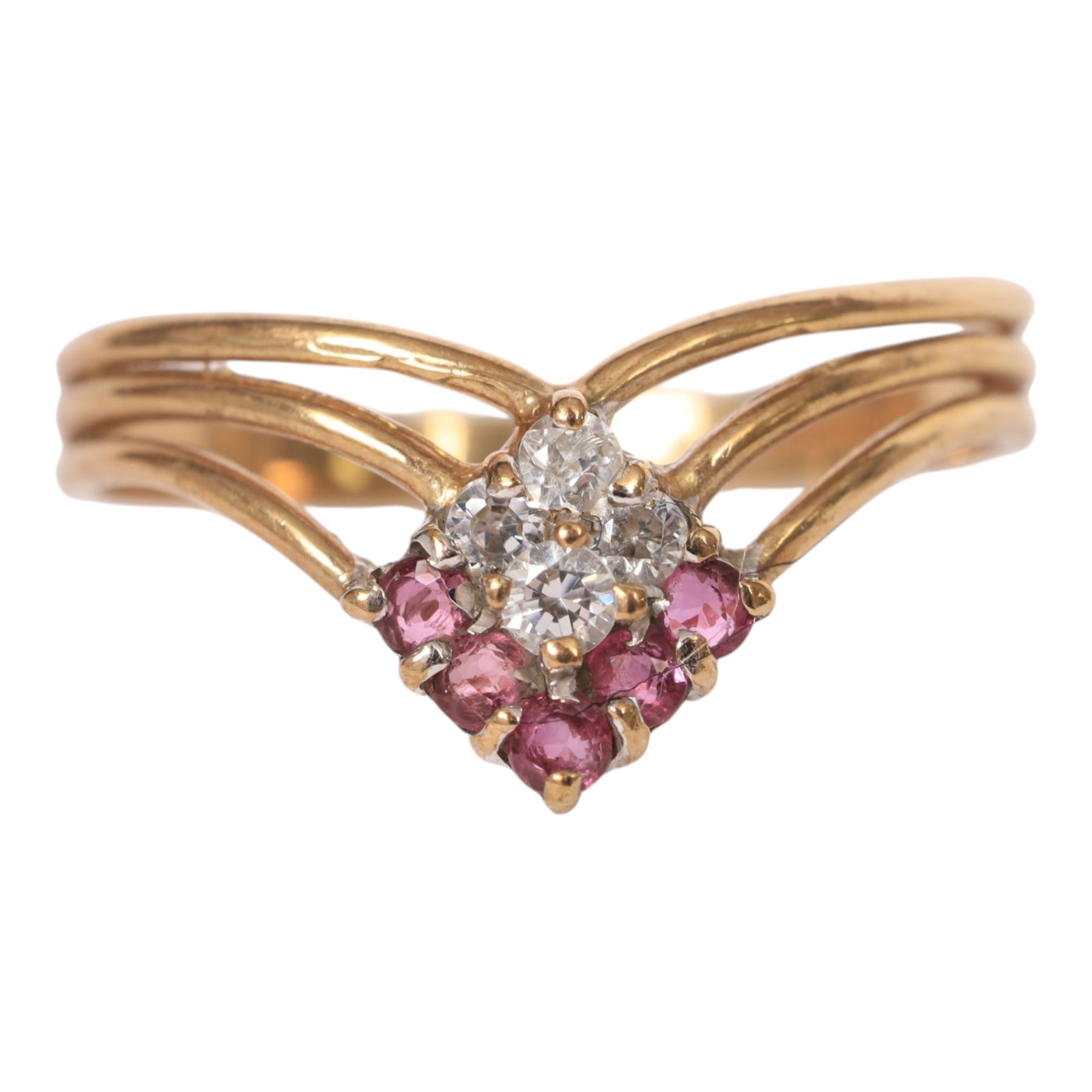 Two 9ct gold cubic zirconia rings, both hallmarked