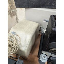 Ten vintage projectors, including Bell & Howell 1623x, Kershaw Daylight Strip projector, Aldis, Leitz, Pathoscope Ace, Ray Safety Cinema, Baby Projector and Pullin Optics