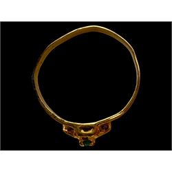 Two 18ct gold stone set rings