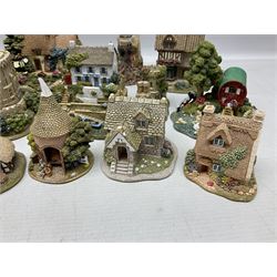 Sixteen Lilliput Lanes, to include The Golden Jubilee, Round Tower - Windsor Castle, Castle of the Golden Chalice, Travellers Rest, with box and deed,  Summer Days, Sunshine Creek, Writing with Lewis Carol, with box and deed,  etc 