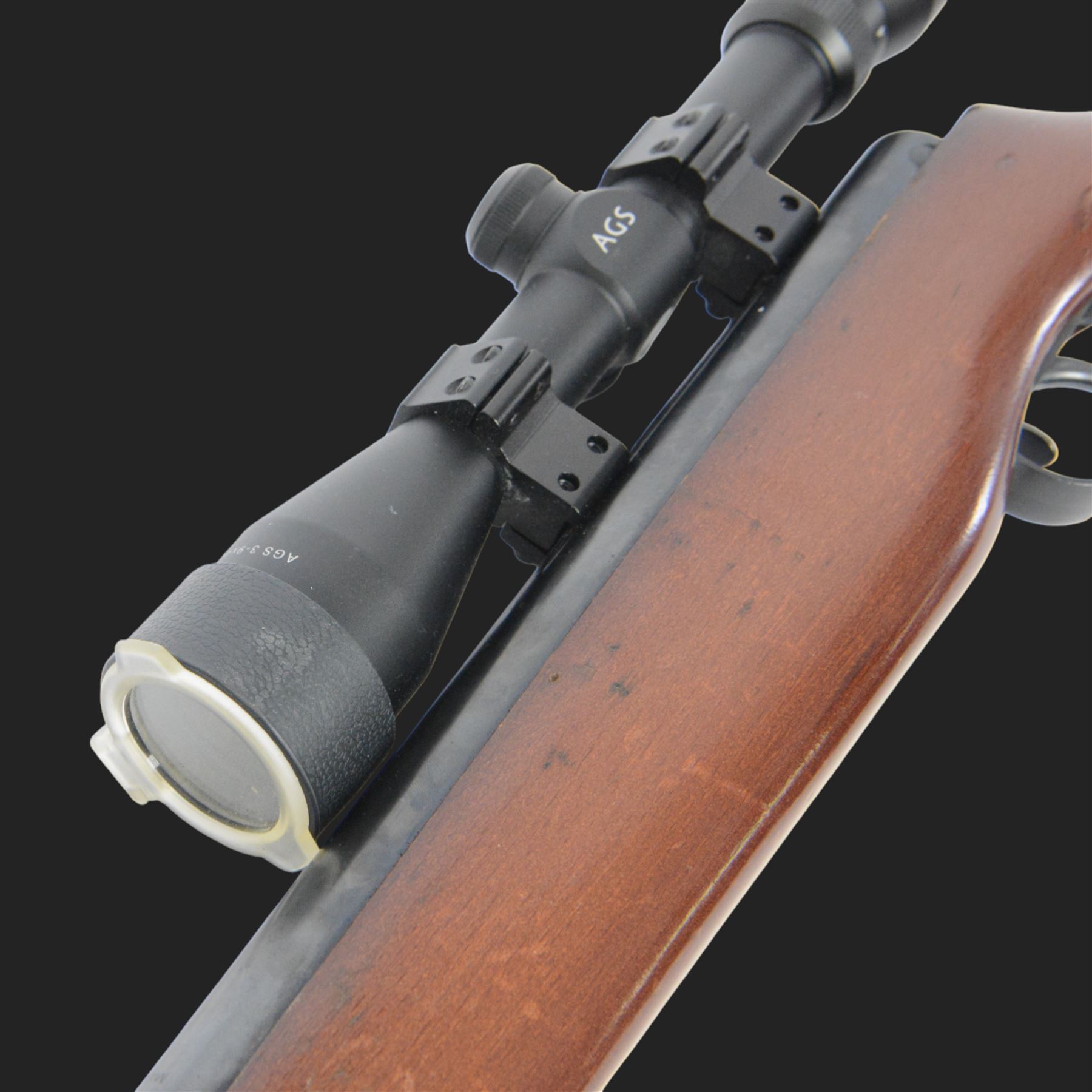 Spanish Gama CF-20 .177 air rifle, with AGS Airgun Sport Cobalt Redi-Mount 1/2 Mil-Dot 3.9x40 air rifle scope