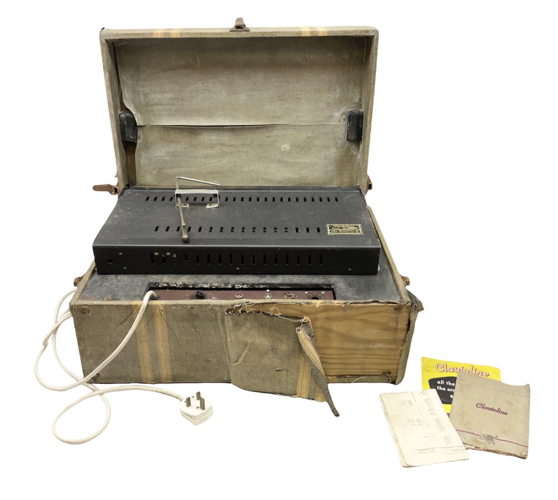 Selmer Clavioline portable electric keyboard, in original case, amp & speaker combined in lid, H41cm, W56.5cm