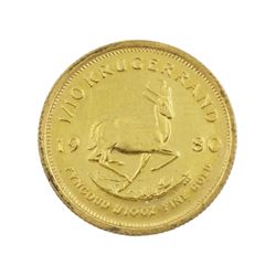 South Africa 1980 one tenth of an ounce fine gold Krugerrand coin