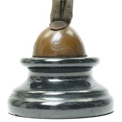 After Milo - bronze figure of a man in perfect balance, bearing signature and foundry mark, overall H28.5cm