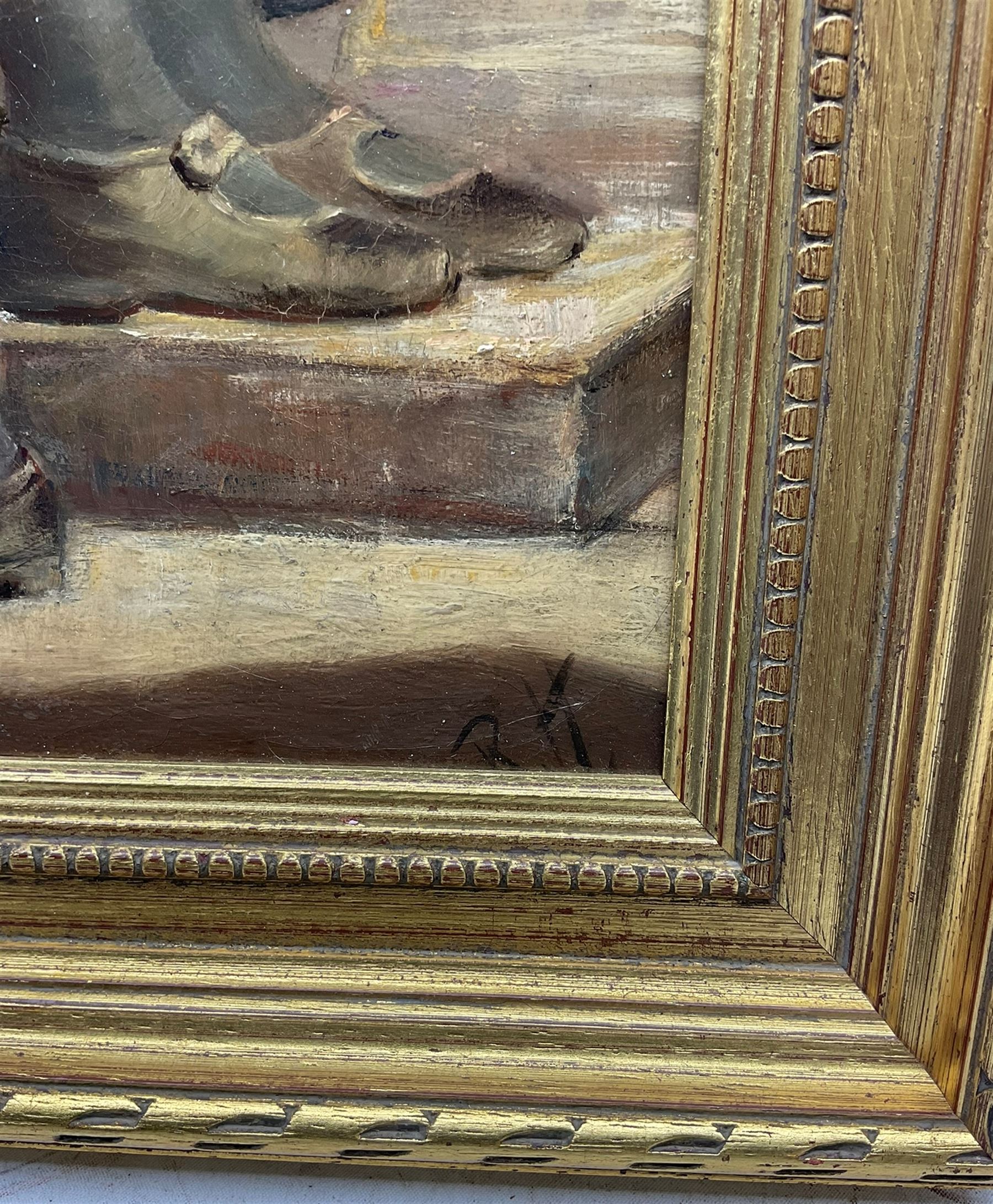 Ralph Hedley (Staithes Group 1851-1913): The School Room, oil on canvas signed with initials 37cm x 29cm