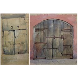 
John Hutchinson ( Northern British 1935-2018 ): 'Old Gate' and 'Door in Campiello D. Remer', two watercolour studies signed and dated with monogram '98 & '99, 25cm x 26cm and 36cm x 21cm (2)
Provenance: Hutchinson was an Architect in York