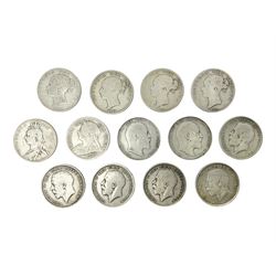 Approximately 177 grams of Great British pre 1920 silver halfcrown coins, including Queen Victoria 1881, 1890, 1897 etc