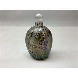 Okra glass scent bottle, by Richard P Goulding entitled Wisteria, 2006, with certificate of authenticity and original box, H14cm