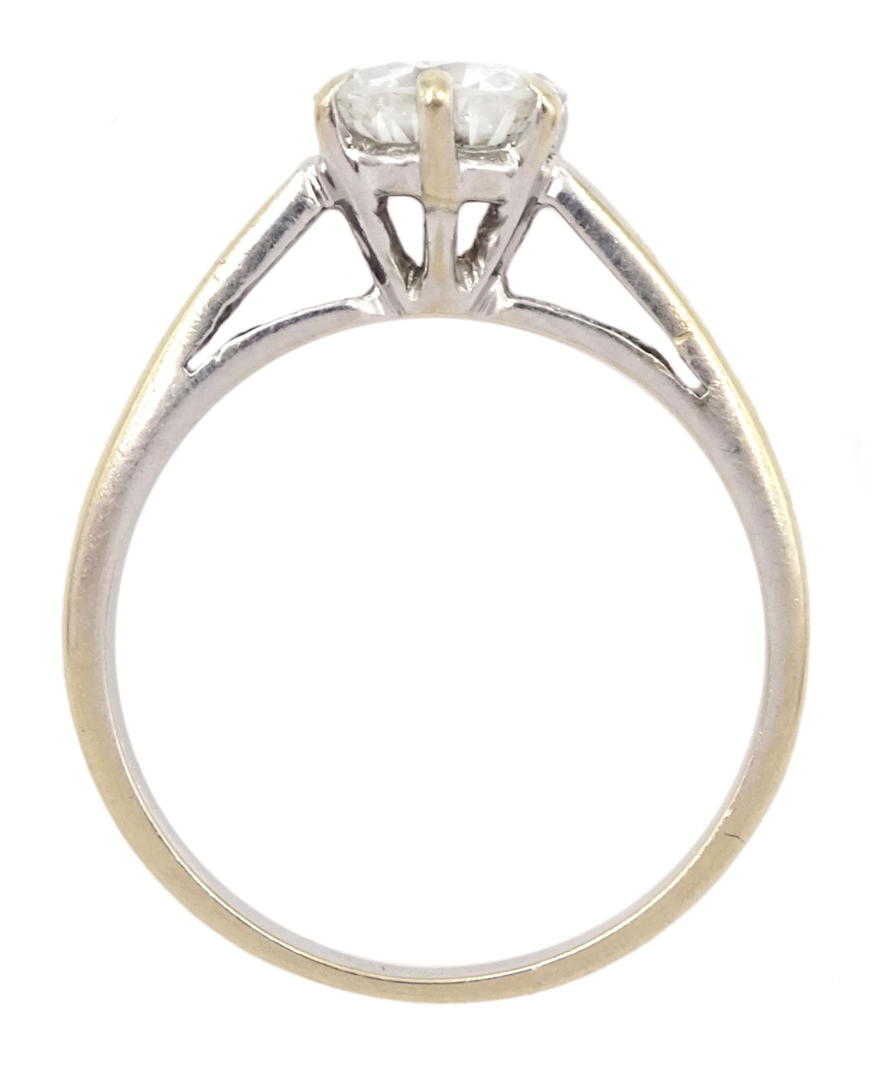 18ct gold single stone old cut diamond ring, diamond approx 1.10 carat