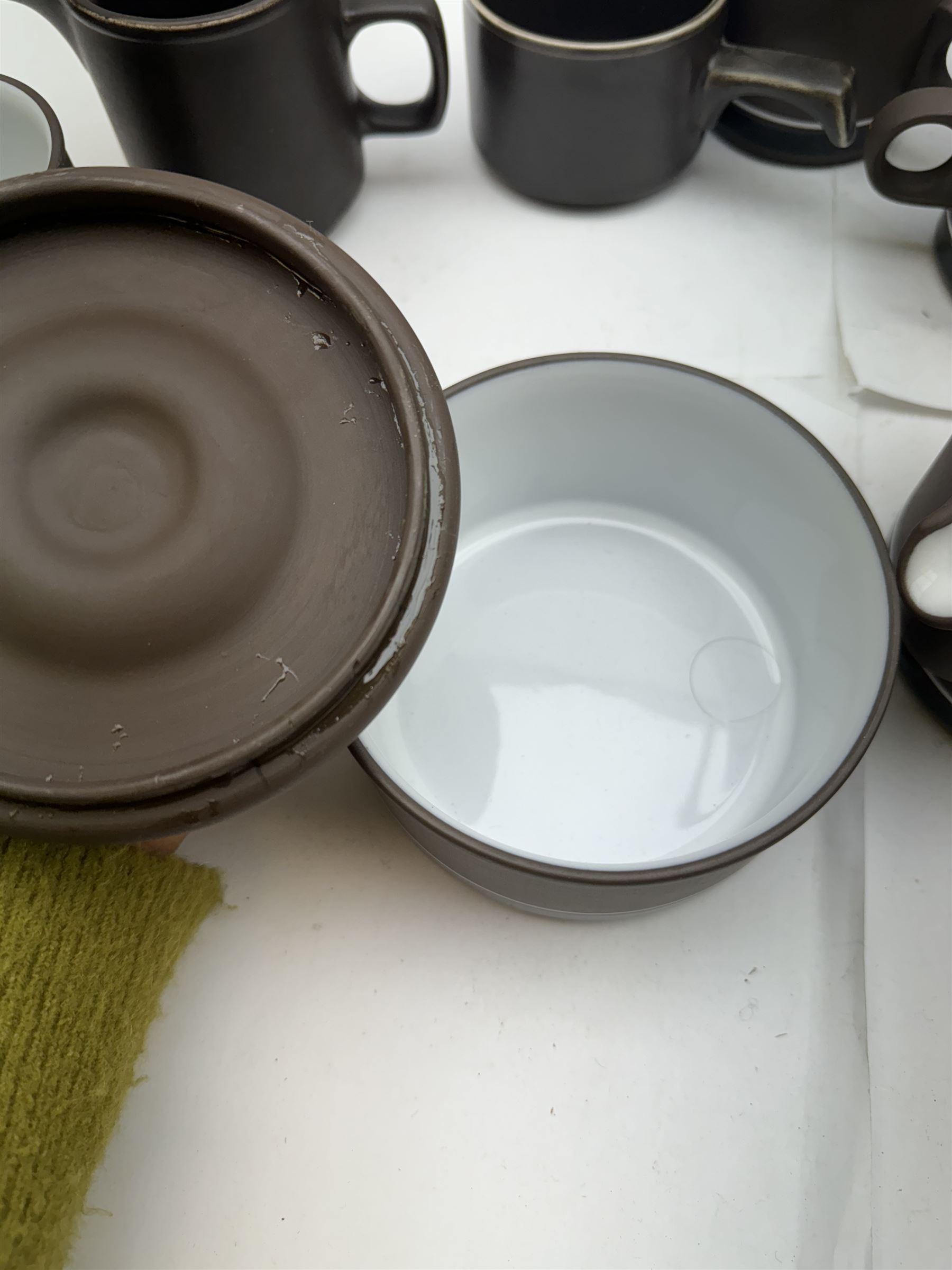 Hornsea Lancaster Vitramic Contrast pattern tea service, including coffee pot, jug, sugar bowl, cups saucers, etc together with other items of Hornsea Lancaster Vitramic