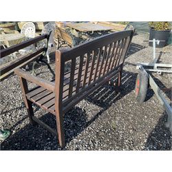 Stained wood garden bench - THIS LOT IS TO BE COLLECTED BY APPOINTMENT FROM DUGGLEBY STORAGE, GREAT HILL, EASTFIELD, SCARBOROUGH, YO11 3TX