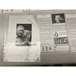 76 Squadron - small archive of photographs, signatures etc; signed copy of Conversations with a Rear gunner by Tony Winser; and collection of signatures of WW2 pilots and aircrew, some original but most facsimile/copies, including Lt. Col. W.A. Bishop VC, DSO, MC, DFC, Johnnie Johnson, Bomber Command etc