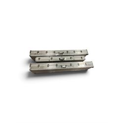 Three hard-shell gun cases, each with wheels to one side, Two by GuardForce, L160cm 