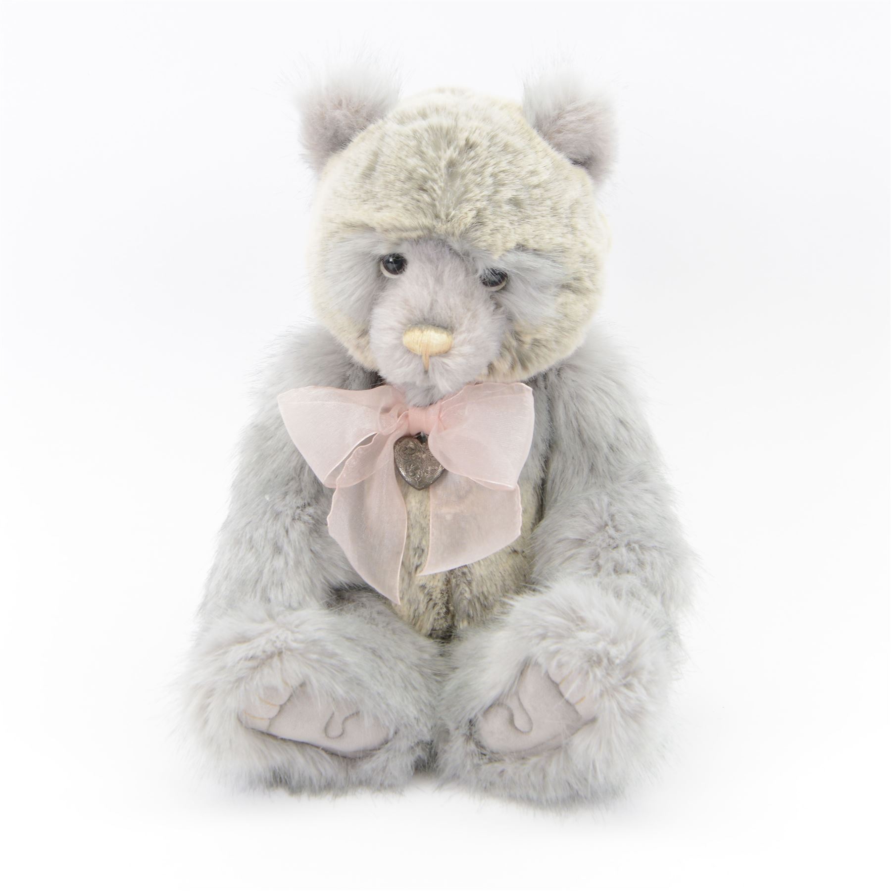 Three Charlie Bears plush jointed bears, to include 'Kenny', with cream fur and woollen scarf, 2018 Bear of the Year and 'Bianca' a rabbit with brown fur, all designed by Isabelle Lee, with tags, tallest H51cm