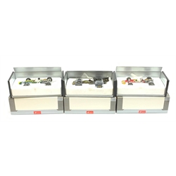 A-Model Classic Models - three 1:18 scale die-cast models of racing cars comprising Lotus 49B U.S.A. G.P. 68 Mario Andretti, Lotus 72D 'JPS' Winner British G.P. 72 Emerson Fittipaldi and Lotus 49 Winner British G.P. 67 Jim Clark, all boxed (3)