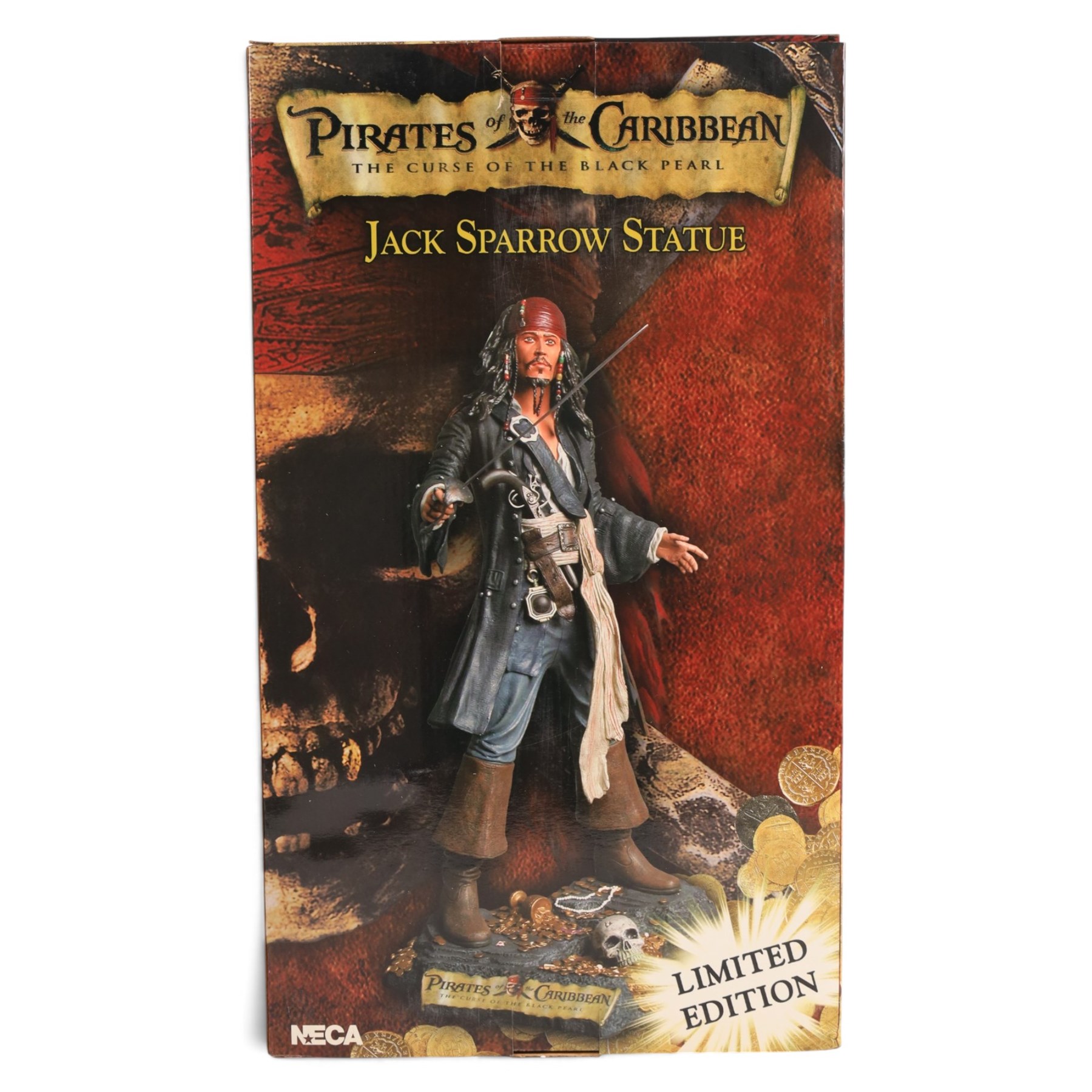 Three Pirates of the Caribbean statues, comprising a Neca limited edition Jack Sparrow Statue and two Gentle Giant limited edition animated maquettes - Elizabeth Swan and Davy Jones, all boxed