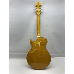 Ibanez George Benson 40th Anniversary arch top semi-acoustic guitar with floating pick-ups and mother-of-pearl inlay; model no.GB40THII serial no.S16120480; L104.5cm; in Ibanez hard carrying case with manual
