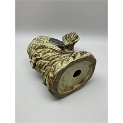 Large ceramic cockerel with sunflowers around the base, H40cm.  