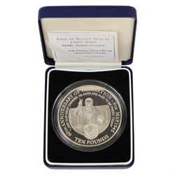 The Royal Mint Alderney 2005 'End of World War II 60th Anniversary' silver proof five ounc...