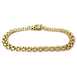  Gold brick link bracelet, stamped 14k, approx 7.8gm  