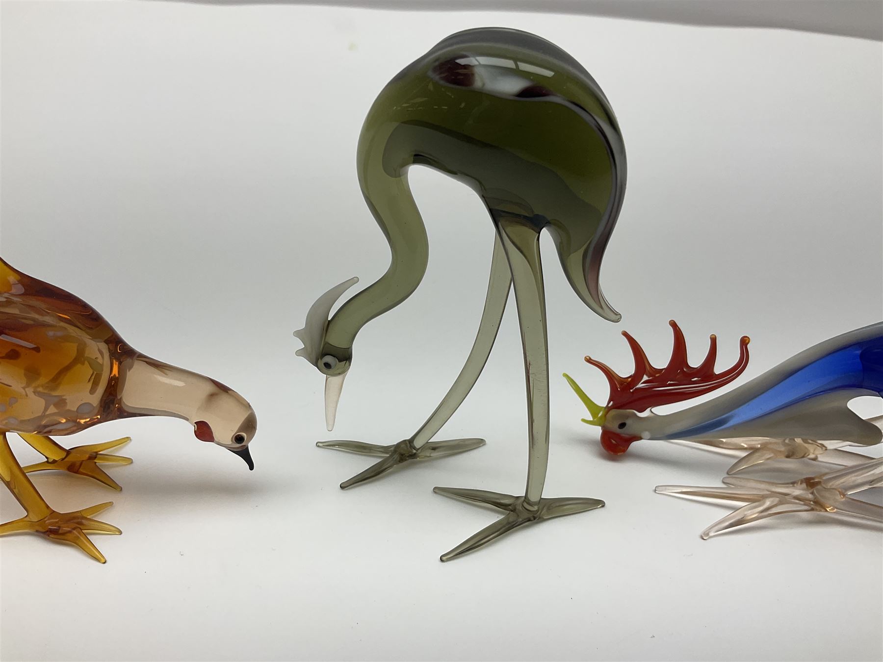 Large collection of hand-blown glass animals and figures, to include fish, birds, cats, dogs, monkeys etc