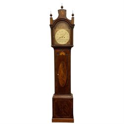 John Simpkin of Rillington - Fine mahogany inlaid eight day longcase clock c1820, with a p...