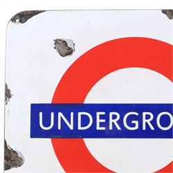 London 'Underground' reproduction enamel sign, H33cm