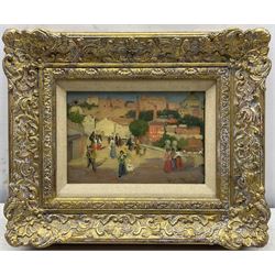 Elizabeth Campbell Fisher Clay (American/British 1871-1959): 'Old Bridge - Madrid', oil on panel signed, titled verso 11cm x 17cm 
Provenance: West Yorkshire dec'd estate; with Christie's London 21st July 1988 Lot 116 
Notes: signed 'EC Fisher', painted before her marriage to Howard Clay on 20th April 1909.