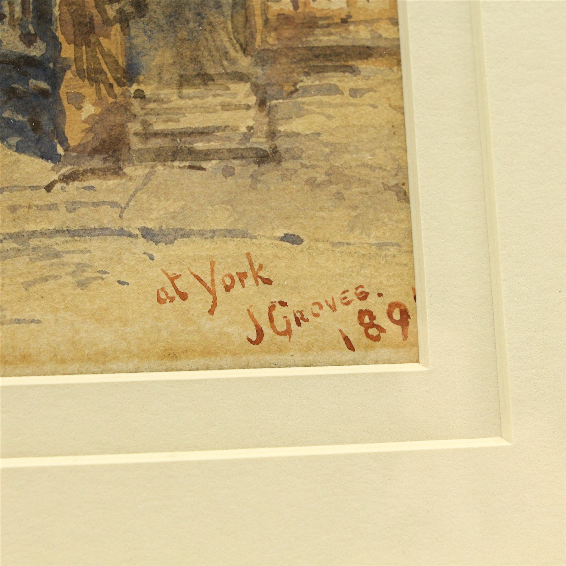 John Groves (British 19th Century): 'At York', watercolour signed titled and dated 189*, 27cm x 18cm 