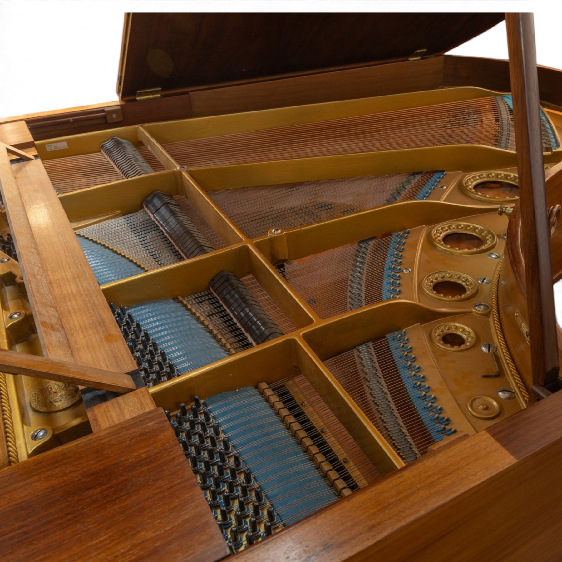 Edwardian C. Bechstein mahogany cased baby grand piano, serial no. 84403 circa 1907, retailed by 1066 Pianos Cambridge, raised on turned and faceted tapering supports terminating in brass castors, H100cm, L183cm
This item has been registered for sale under Section 10 of the APHA Ivory Act