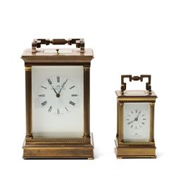 Matthew Norman - Modern repeating carriage clock with Swiss movement, white dial, brass an...