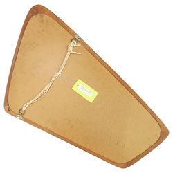 Mid 20th century Danish teak framed asymmetric mirror, stamped 'Made in Denmark' on the back